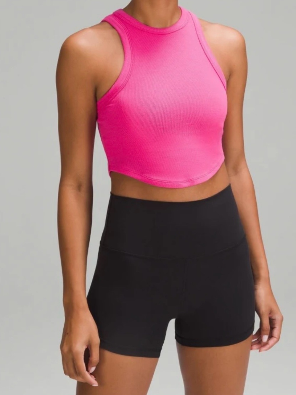 Lululemon Hold Tight Cropped Tank Top in Color Sonic Pink (rare find)